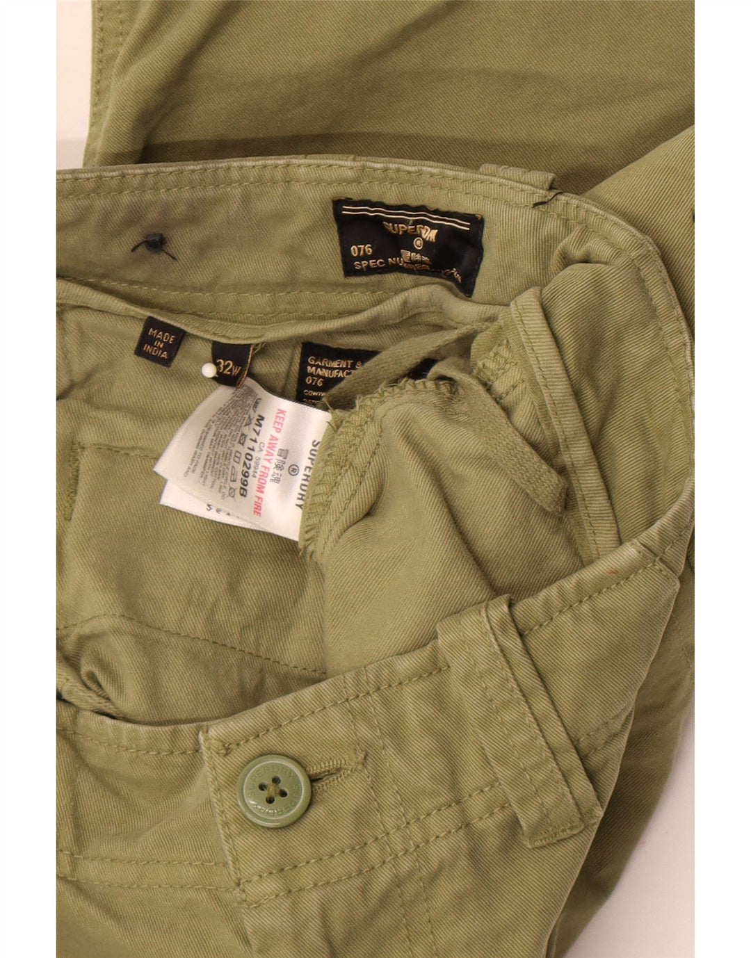 Superdry Herren Cargoshorts W32 Medium Khaki Baumwolle