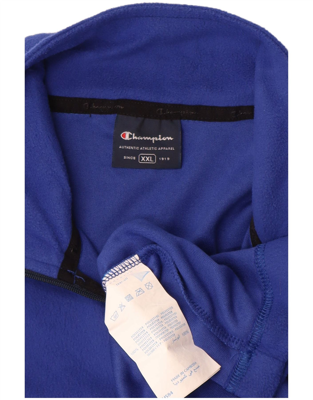 Champion Herren-Fleecepullover mit Reißverschluss, 2XL, Blau, Polyester