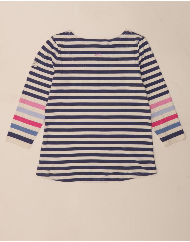 Joules Damen-Top, normal, 3/4-Ärmel, UK 12, mittelblau, gestreift, Baumwolle