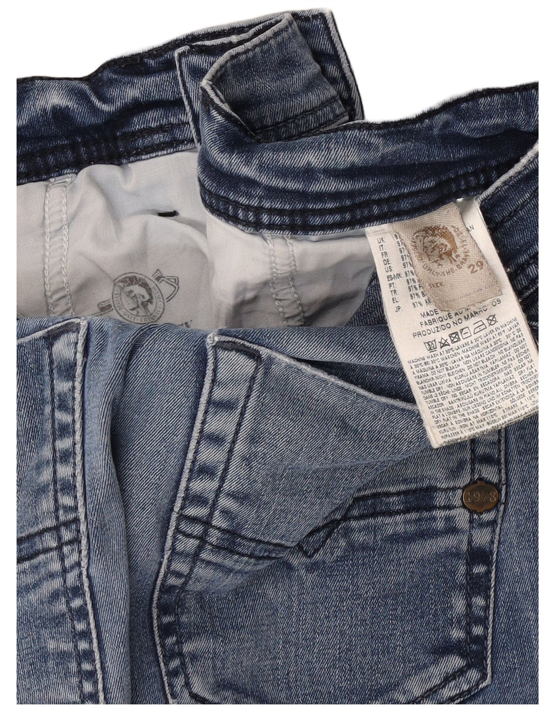 Diesel Herren Slim Jeans W29 L31 Blaue Baumwolle