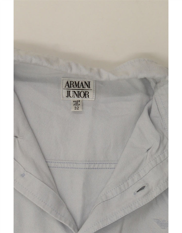 ARMANI JUNIOR Boys Shirt 9-10 Years Blue Cotton Vintage Armani Junior and Second-Hand Armani Junior from Messina Hembry 