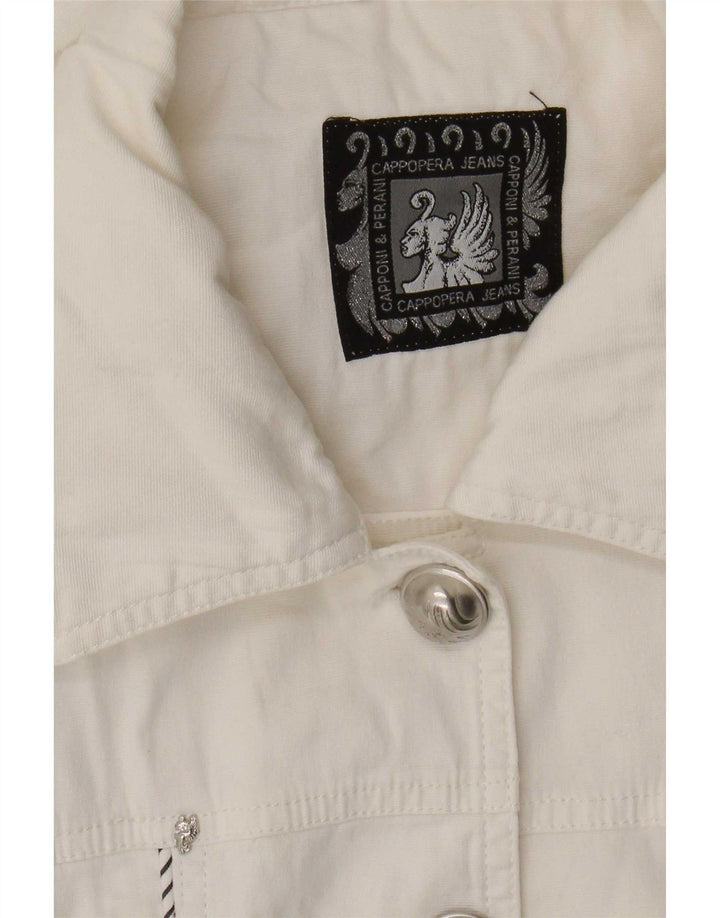 Cappopera Damen Jeansjacke UK 12 Mittelweiß