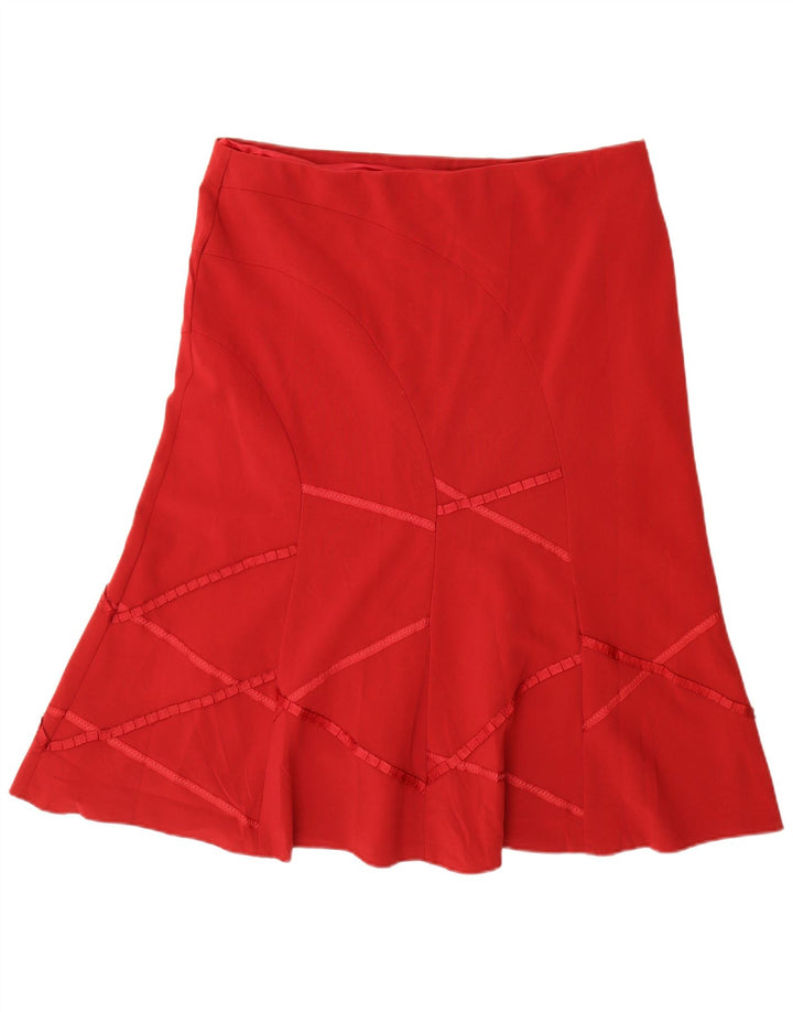Marks & Spencer Damen A-Linienrock UK 18 XL W38 Rot Polyester