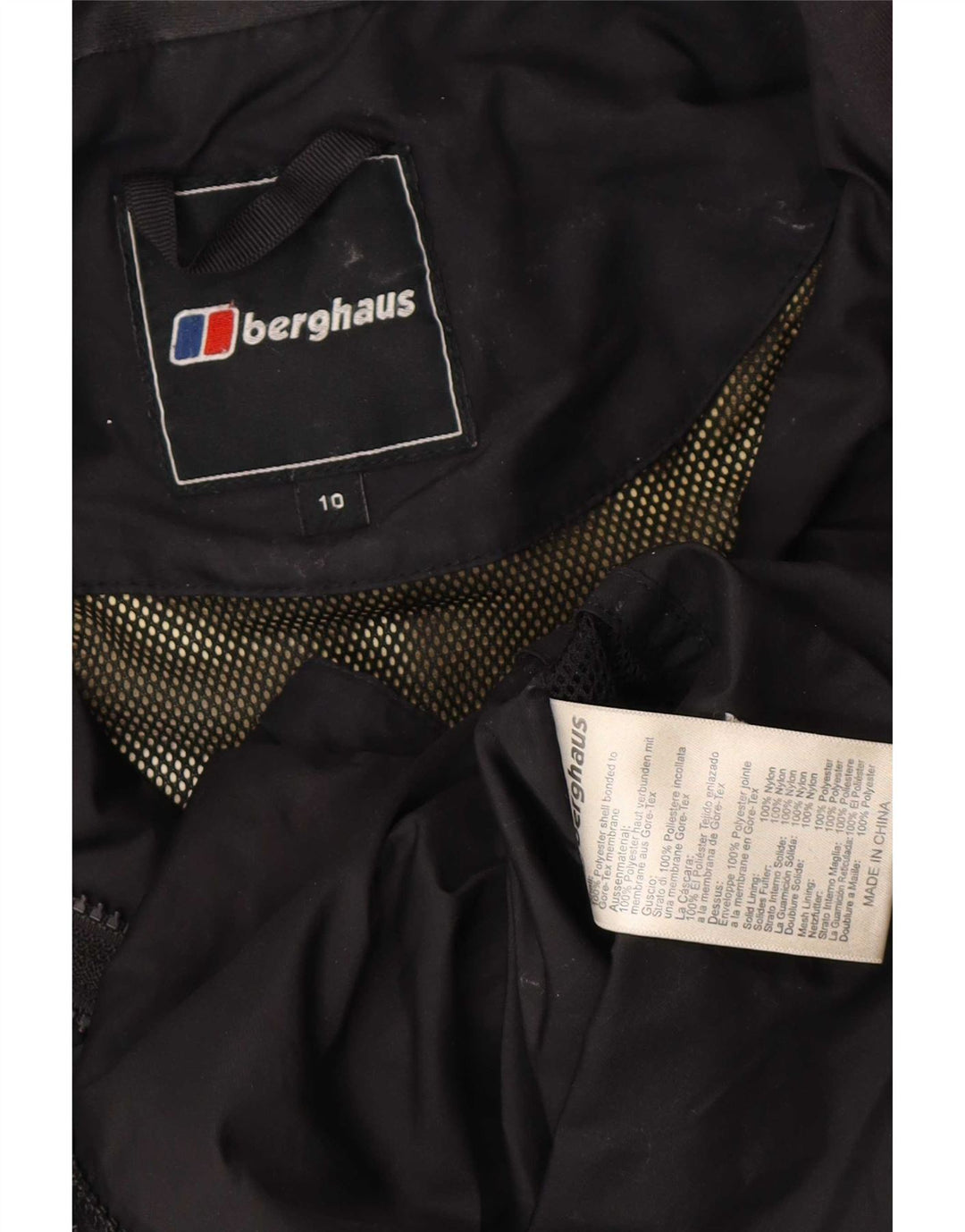Berghaus Womens Hooded Oversized Rain Jacket UK 10 Small Schwarz Polyester