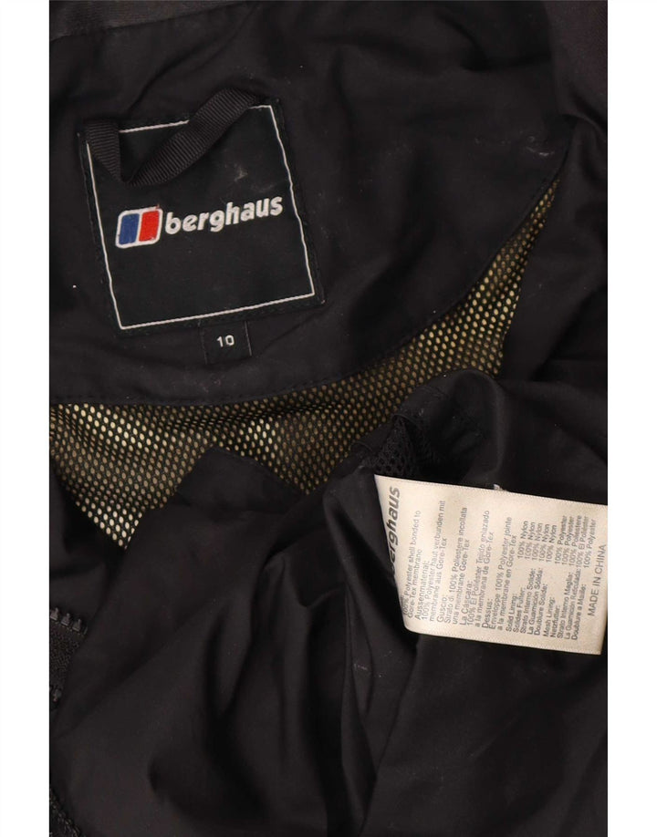 Berghaus Womens Hooded Oversized Rain Jacket UK 10 Small Schwarz Polyester