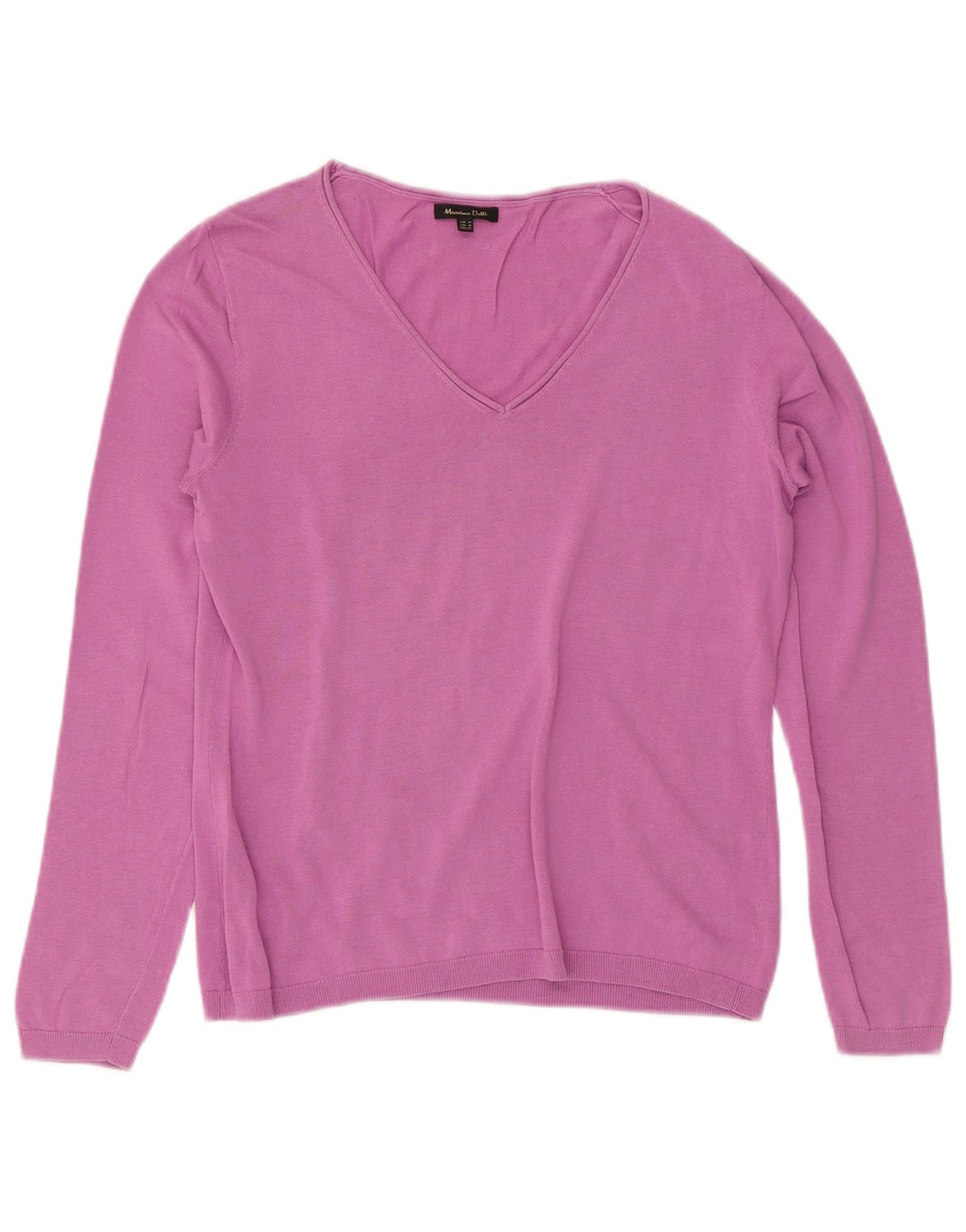 Massimo Dutti Damen-Pullover mit V-Ausschnitt, Gr. 14, Mittelrosa
