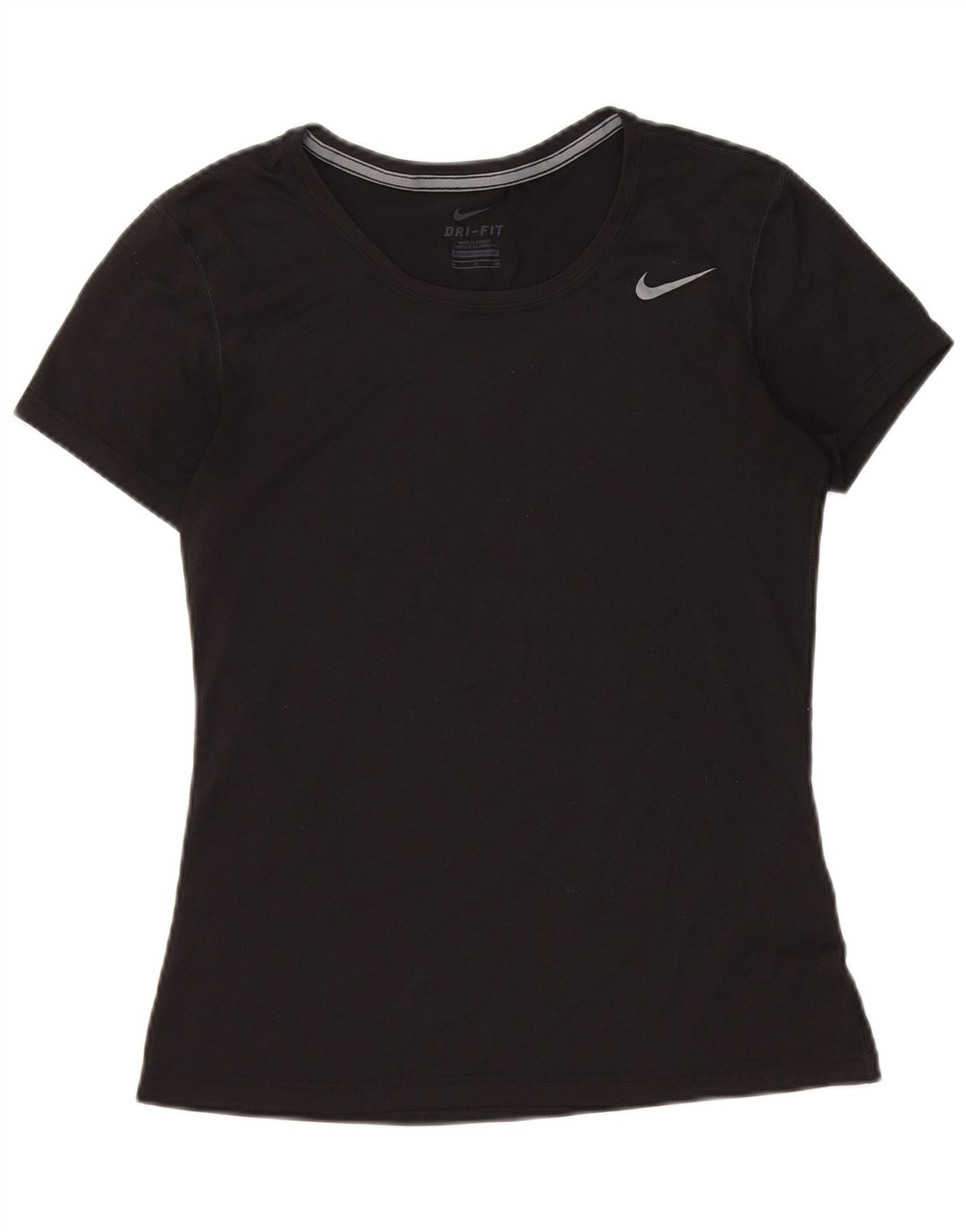 NIKE Damen Dri Fit T-Shirt Top UK 10 Small Schwarz Polyester