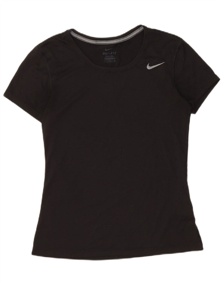 NIKE Damen Dri Fit T-Shirt Top UK 10 Small Schwarz Polyester