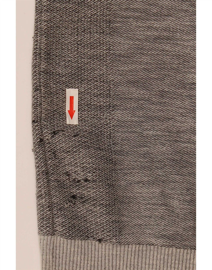 G-Star Herren Grafik-Sweatshirt-Pullover aus mittelgrau gesprenkelter Baumwolle