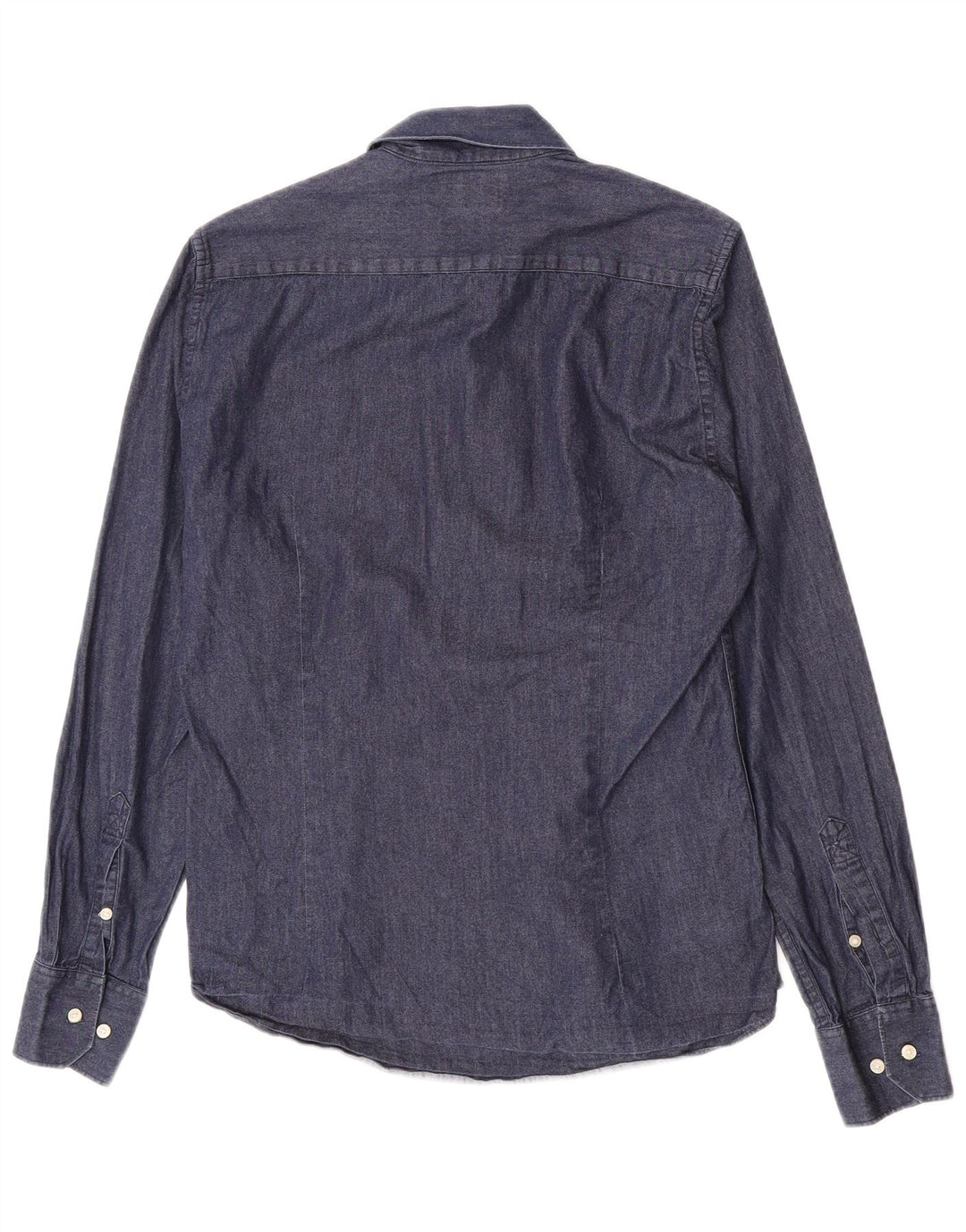 Barbour Mens Tailored Fit Denim Shirt Small Navy Blue Cotton