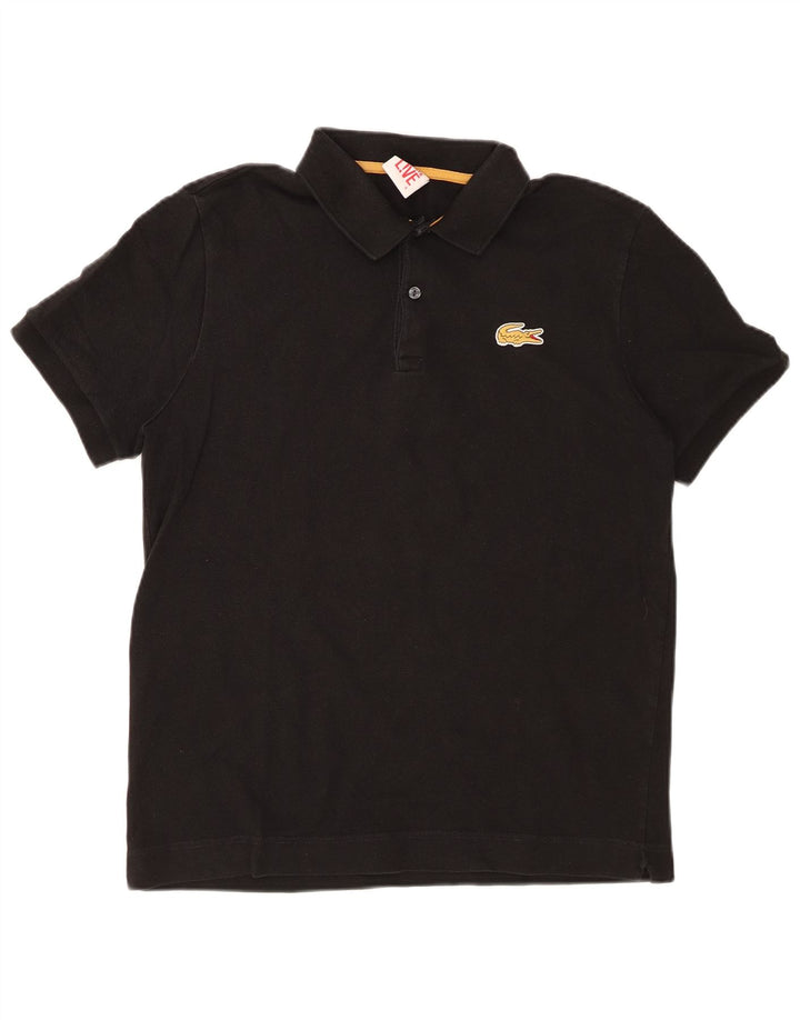 LACOSTE Herren-Poloshirt, Größe 5, groß, schwarze Baumwolle