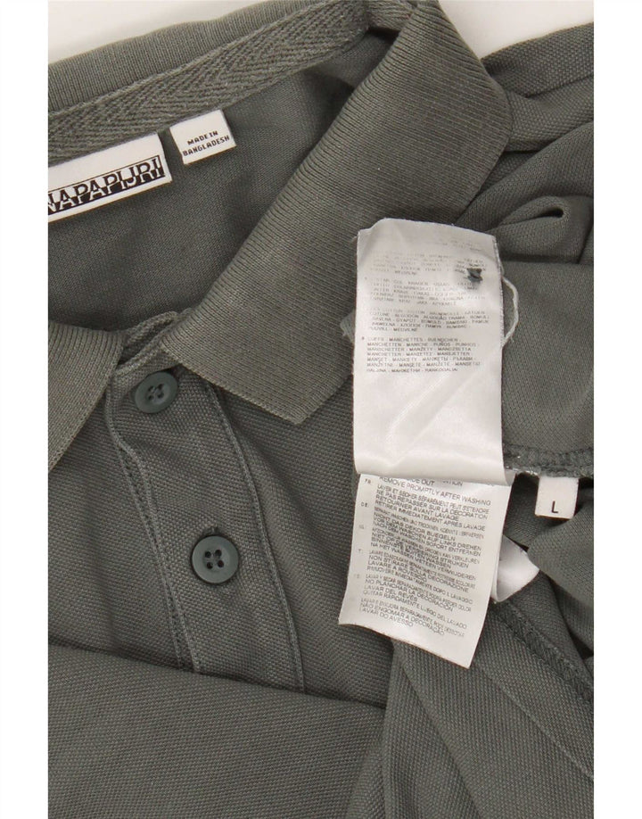 Napapijri Herren-Poloshirt, große graue Baumwolle