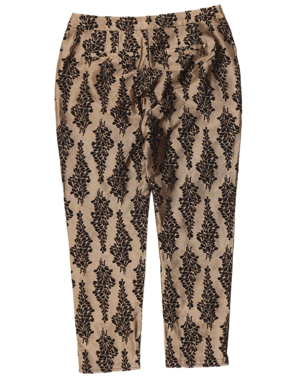 Boden Damen-Hose mit kurzem Schnitt, UK 10, Größe S, W28, L24, braun, geblümt, Baumwolle