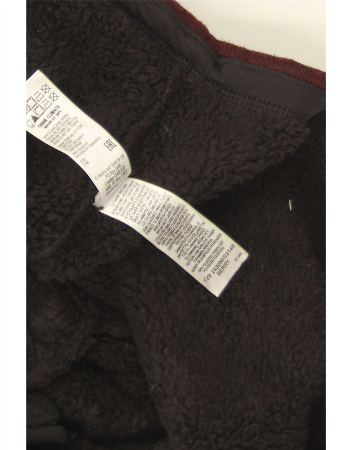 Marks & Spencer Herren-Sherpa-Trainingsanzug-Oberteil, Jacke, mittleres Burgunderrot, Polyester