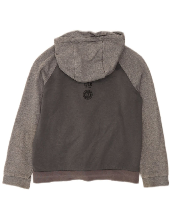 Nike Jungen-Kapuzenpullover mit Reißverschluss, 8–9 Jahre, Größe S, Grau, Colourblock-Baumwolle