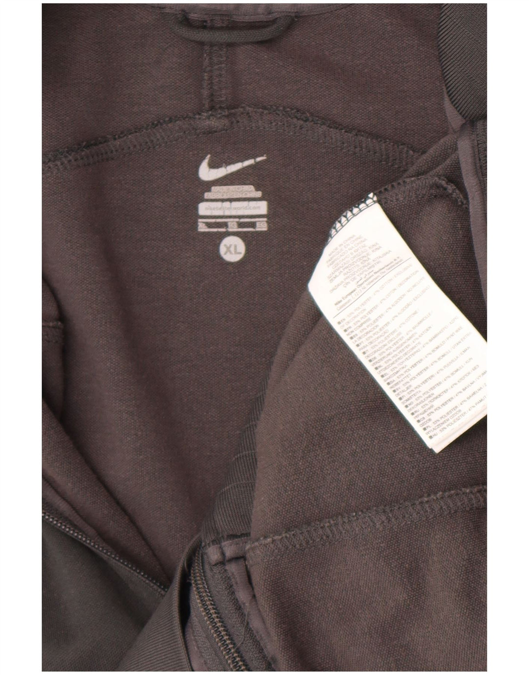 Nike Herren-Trainingsanzugoberteil, XL, graues Colourblock-Polyester