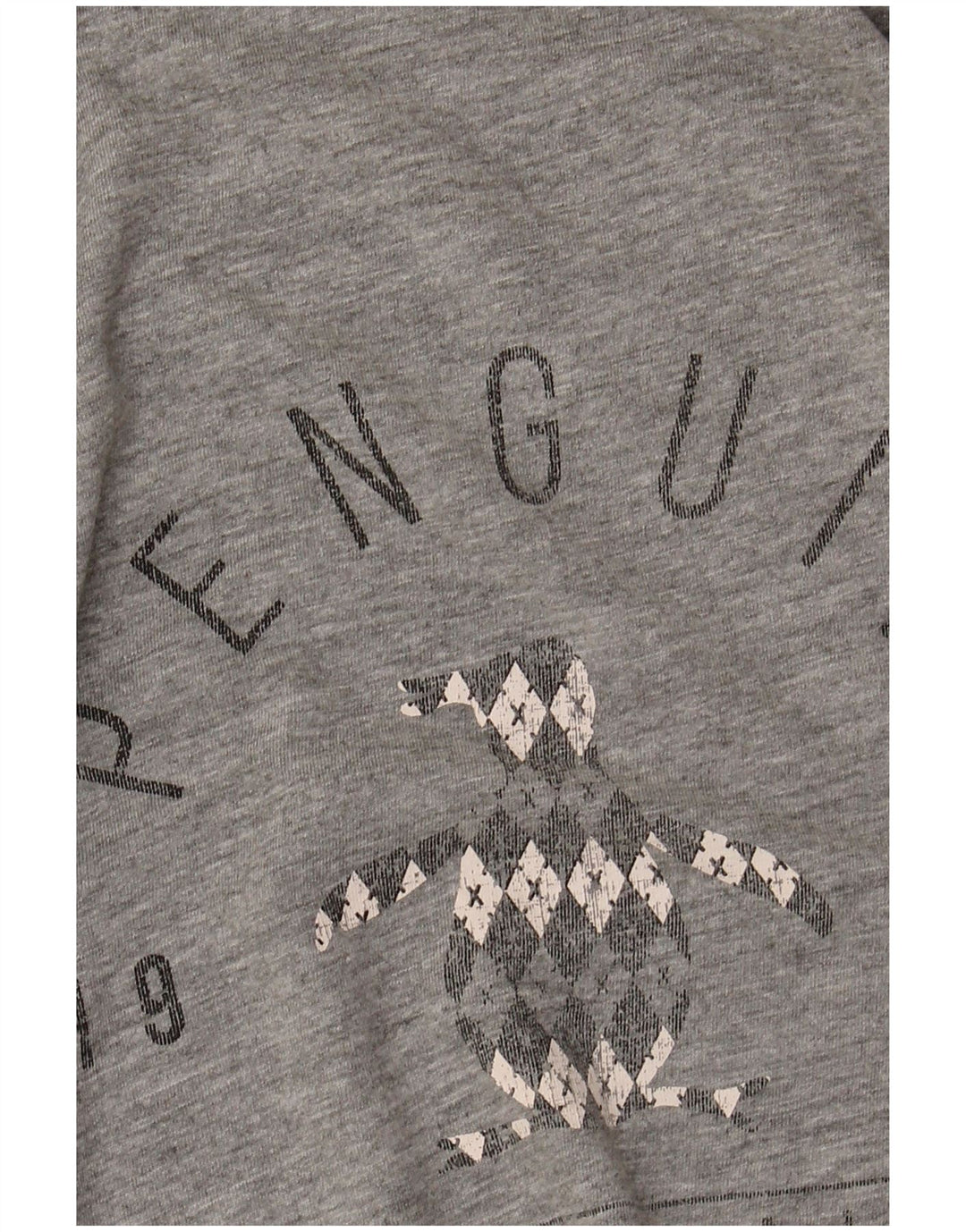 Penguin Herren-T-Shirt mit Grafik, Größe L, aus grauer Baumwolle