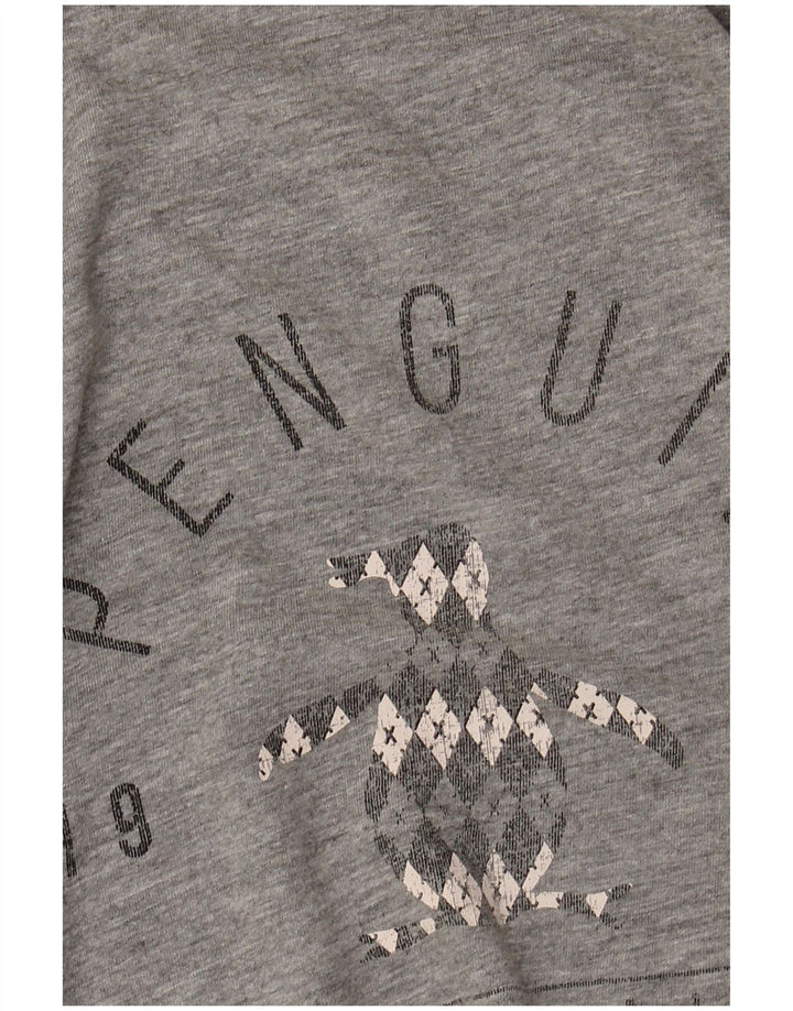 Penguin Herren-T-Shirt mit Grafik, Größe L, aus grauer Baumwolle