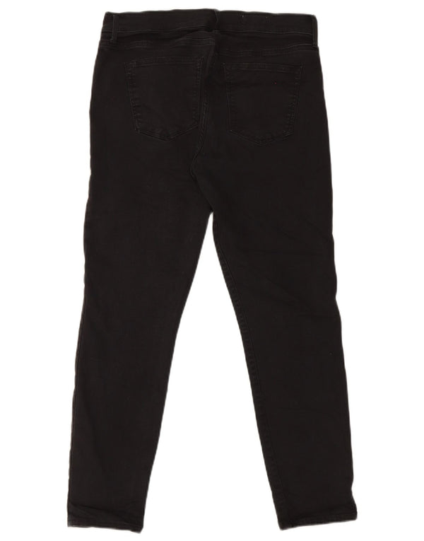 Gap Damen Slim Jeans UK 10 Small W30 L27 Schwarze Baumwolle