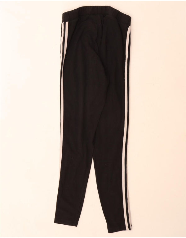 Adidas Damen Leggings UK 12 Medium Schwarz Baumwolle