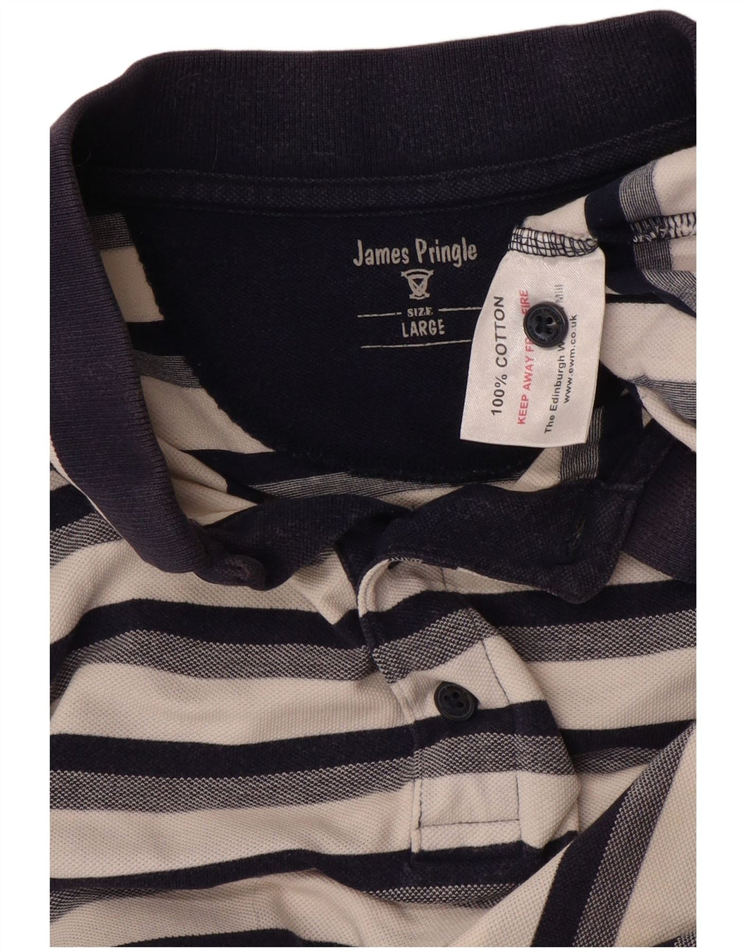 JAMES PRINGLE Herren-Poloshirt, groß, marineblau, gestreift, Baumwolle