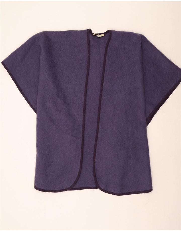 Weinberg Offener Poncho-Mantel für Damen UK 16 Large Lila Wolle