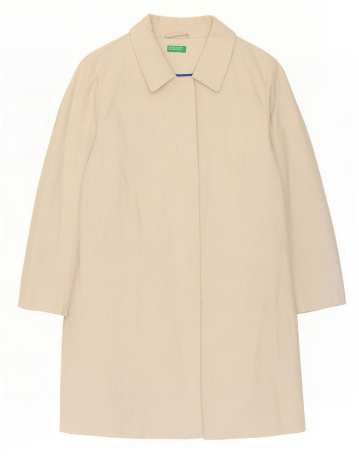 Benetton Damenmantel UK 12 Mittelbeige Leinen