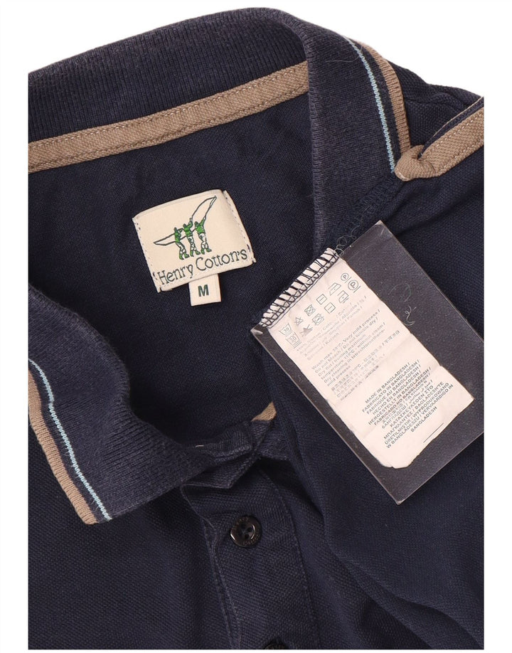 Henry Cottons Herren-Poloshirt aus mittlerer marineblauer Baumwolle