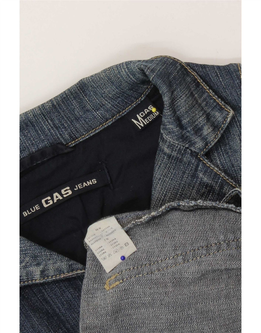 Gas Damen 3-Knopf-Denim-Blazer-Jacke, UK 12, mittelblaue Baumwolle