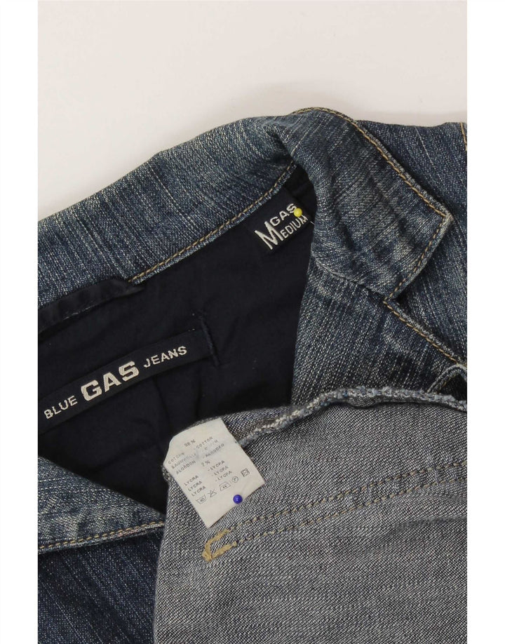 Gas Damen 3-Knopf-Denim-Blazer-Jacke, UK 12, mittelblaue Baumwolle