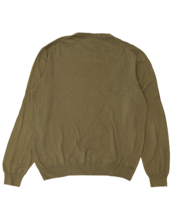 Conte of Florence Herren-Pullover mit Rundhalsausschnitt, 2XL, grüne Baumwolle
