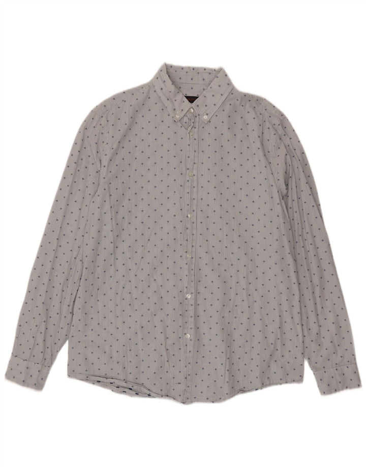Trussardi Jeans Herrenhemd, Größe 43, groß, blau gepunktet