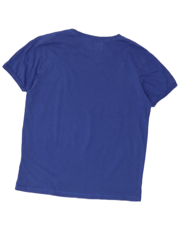 Diesel Womens Regular Fit Graphic T-Shirt Top UK 18 XL Blaue Baumwolle