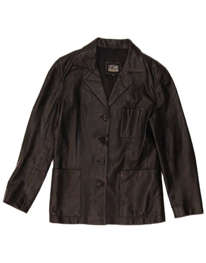 Jet Plane Damen Lederjacke IT 44 Medium Schwarz