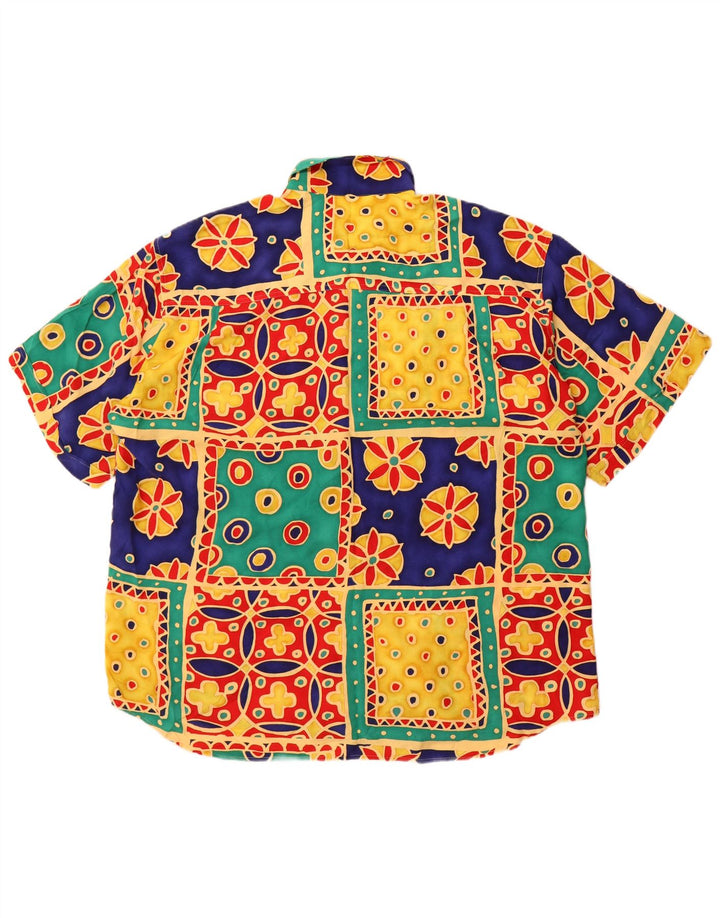 Cavori Herren-Kurzarmhemd, Größe 43/44, XL, mehrfarbig, Patchwork