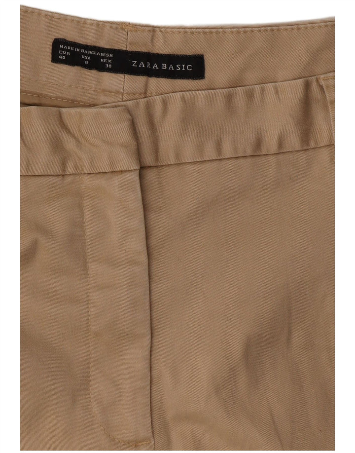 Zara Damen Slim Chino-Hose EU 40 Medium W30 L25 Beige