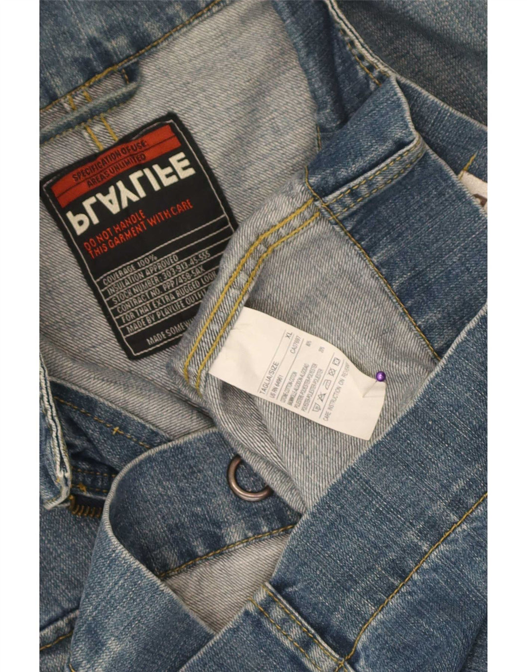 Playlife Herren Jeansjacke UK 42 XL Blaue Baumwolle