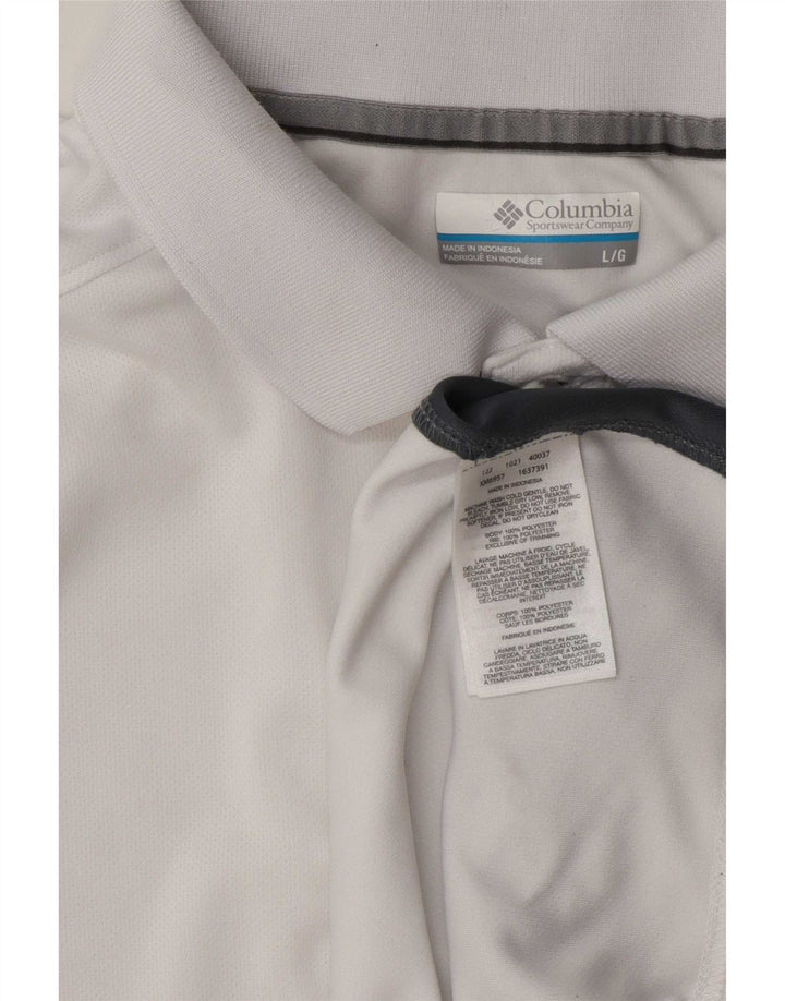 Columbia Herren-Poloshirt, groß, weißes Colourblock-Polyester