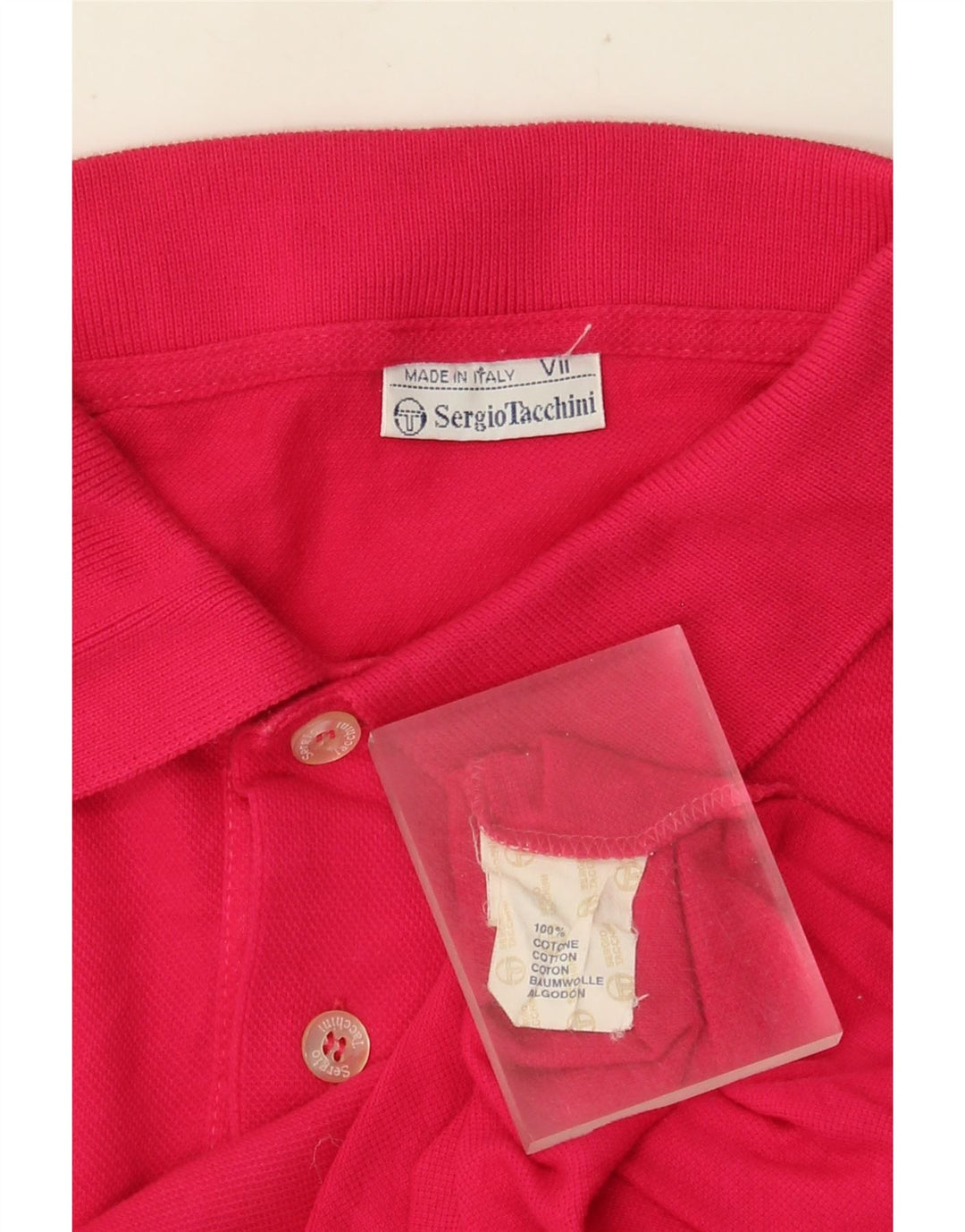 Sergio Tacchini Herren Poloshirt Große rosa Baumwolle