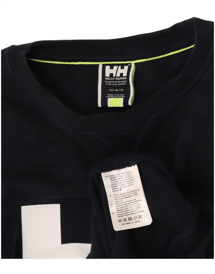 HELLY HANSEN Herren Grafik-Sweatshirt-Pullover XL aus marineblauer Baumwolle