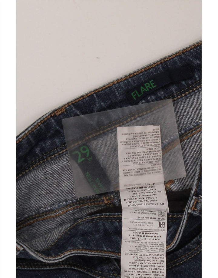 Benetton Damen Schlagjeans W29 L31 Blaue Baumwolle