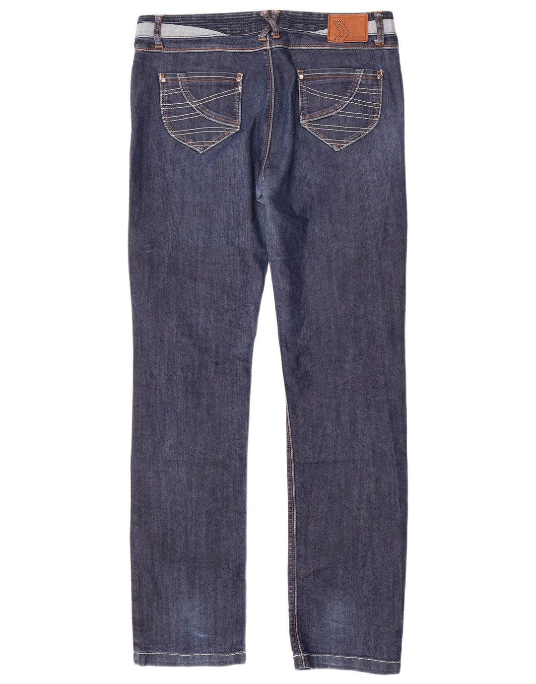 Geox Damen Respira Straight Jeans IT 46 Large W32 L32 Marineblaue Baumwolle