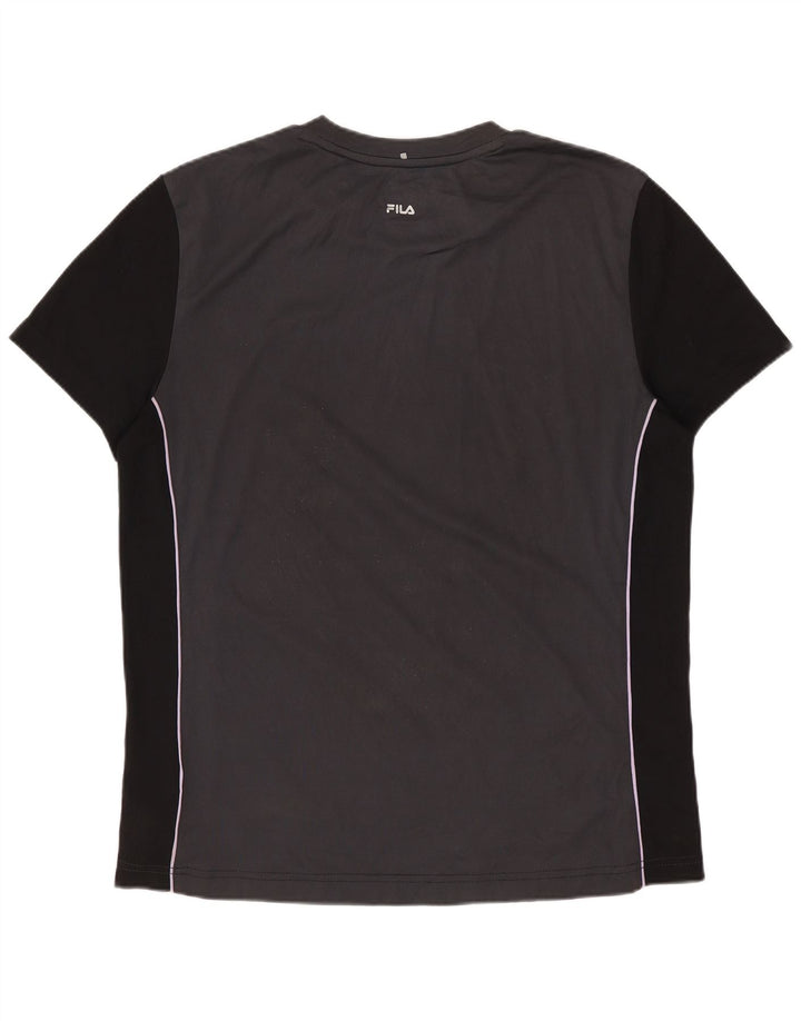 FILA Herren T-Shirt Top IT 48 Mittelgraues Colourblock-Polyester
