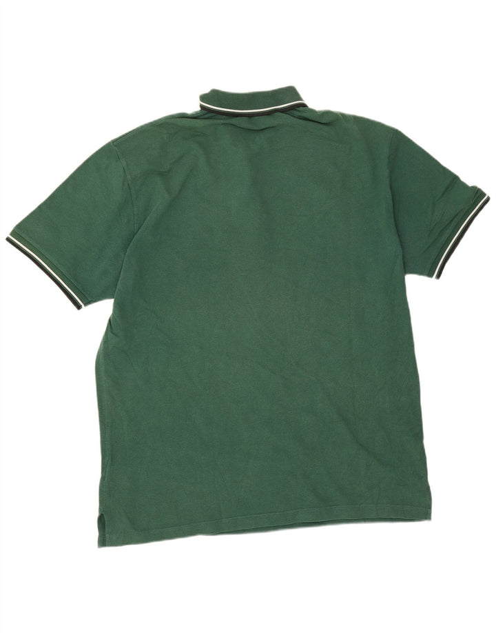 Fred Perry Herren Poloshirt XL grün gestreift aus Baumwolle