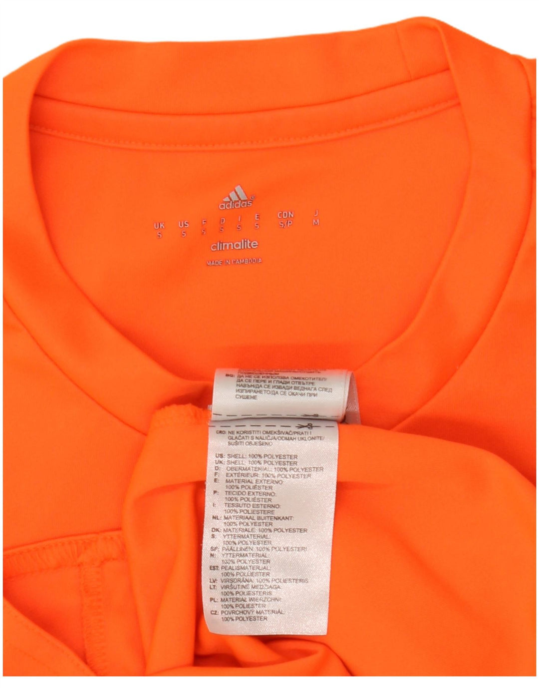 Adidas Herren Climalite T-Shirt Top Small Orange Polyester