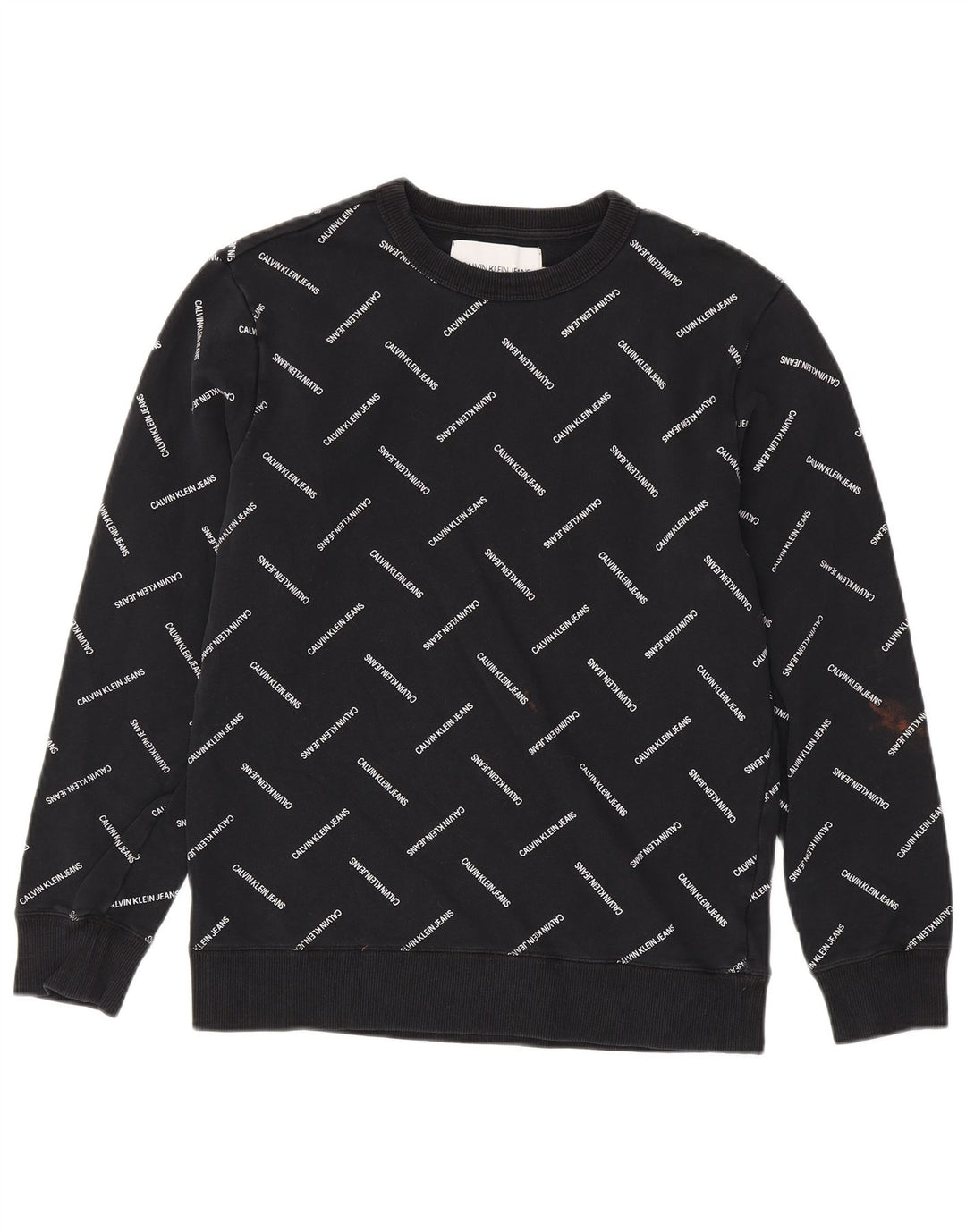 CALVIN KLEIN JEANS Herren-Sweatshirt mit Grafik, mittlere schwarze Baumwolle