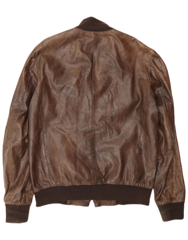 Zen Herren Lederjacke UK 40 Großes braunes Leder