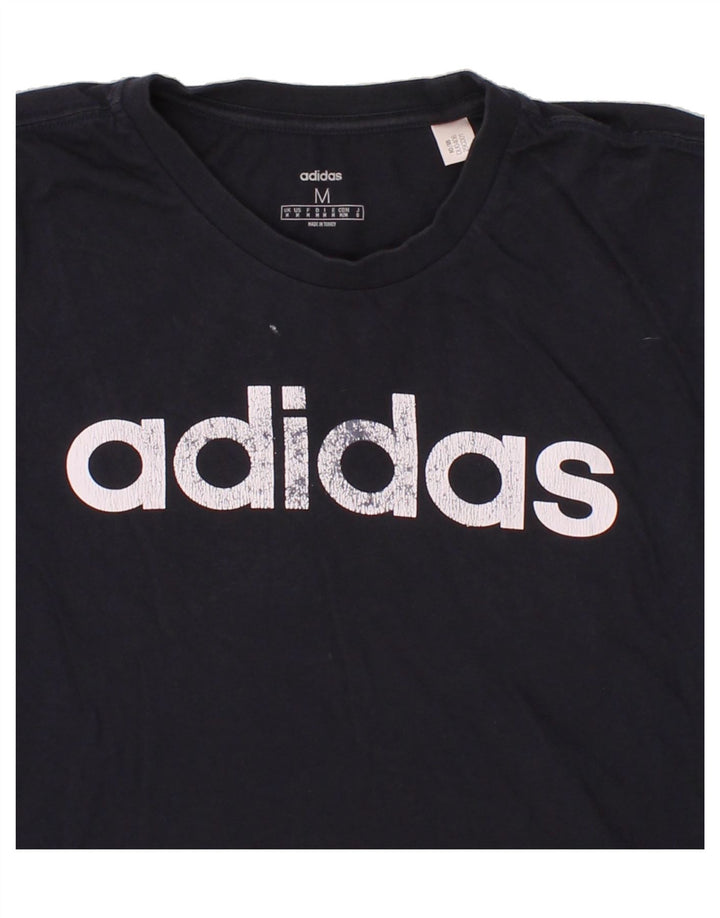 ADIDAS Mens Graphic T-Shirt Top Medium Navy Blue Cotton Vintage Adidas and Second-Hand Adidas from Messina Hembry 