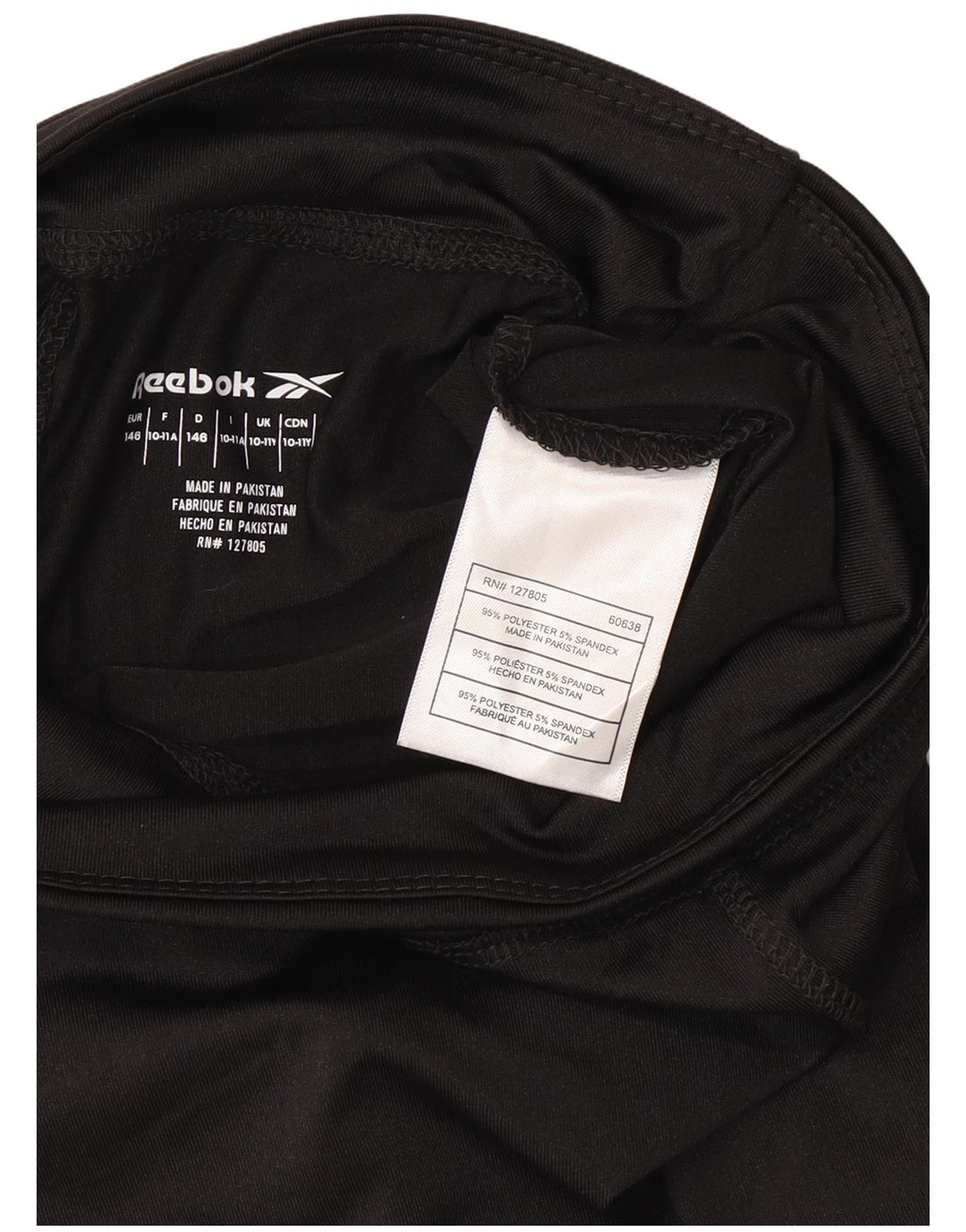 Reebok Capri-Leggings mit Grafik für Mädchen, 10–11 Jahre, schwarzes Polyester