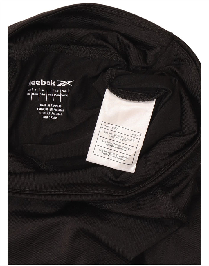 Reebok Capri-Leggings mit Grafik für Mädchen, 10–11 Jahre, schwarzes Polyester
